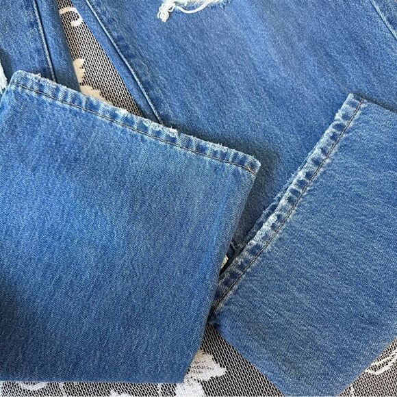 Levi’s Blue High Waisted Straight Distressed Jeans Sz 25 - Picture 6 of 16
